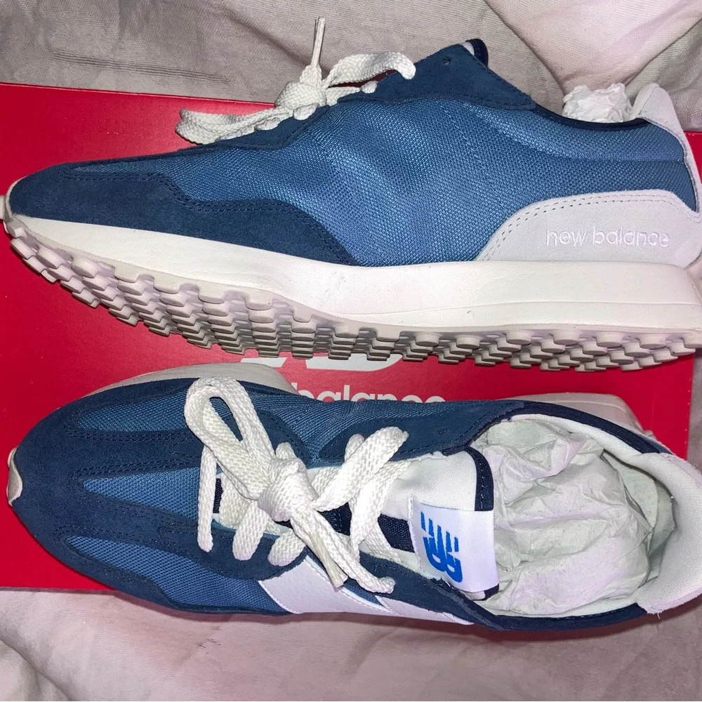 New Balance Navy and White VINTAGE 327 Athletic Shoes - Picture 3 of 10
